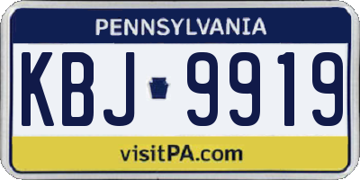 PA license plate KBJ9919