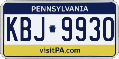 PA license plate KBJ9930