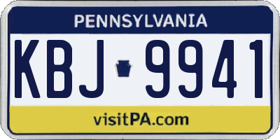PA license plate KBJ9941
