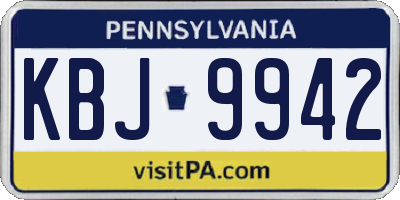 PA license plate KBJ9942