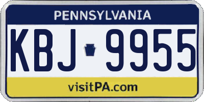 PA license plate KBJ9955