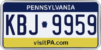 PA license plate KBJ9959