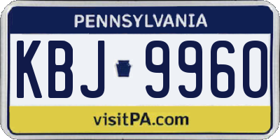 PA license plate KBJ9960
