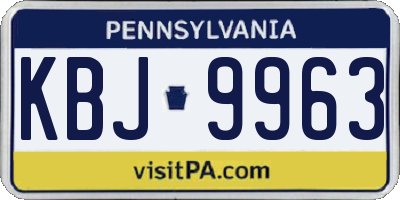 PA license plate KBJ9963