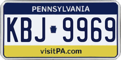PA license plate KBJ9969