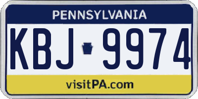 PA license plate KBJ9974