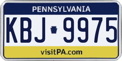 PA license plate KBJ9975