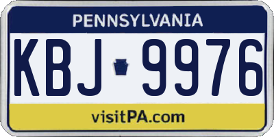 PA license plate KBJ9976