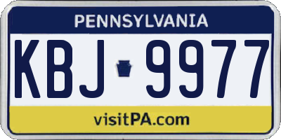 PA license plate KBJ9977
