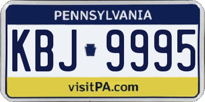 PA license plate KBJ9995