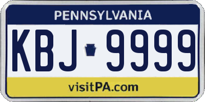 PA license plate KBJ9999