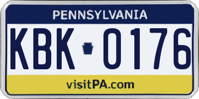 PA license plate KBK0176