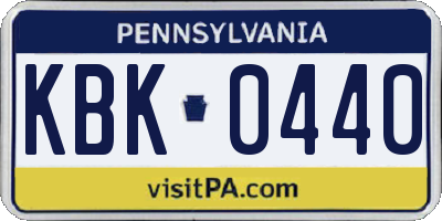 PA license plate KBK0440