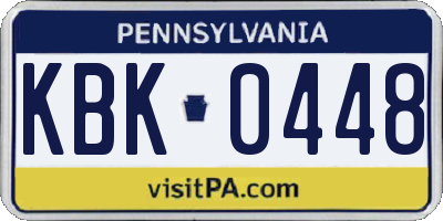 PA license plate KBK0448