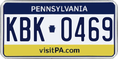 PA license plate KBK0469