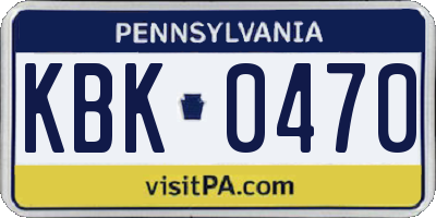 PA license plate KBK0470