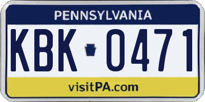 PA license plate KBK0471