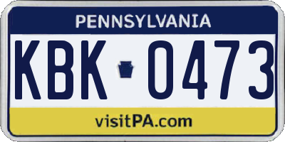 PA license plate KBK0473