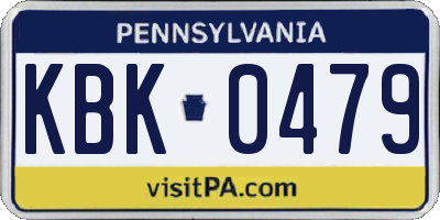 PA license plate KBK0479