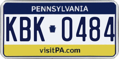 PA license plate KBK0484