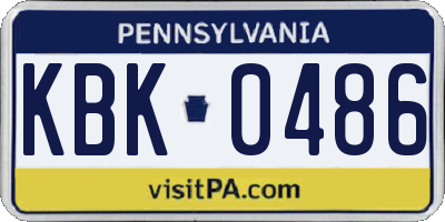 PA license plate KBK0486