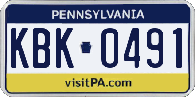 PA license plate KBK0491