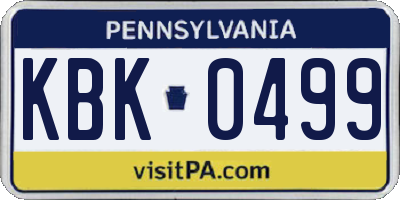 PA license plate KBK0499