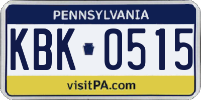 PA license plate KBK0515