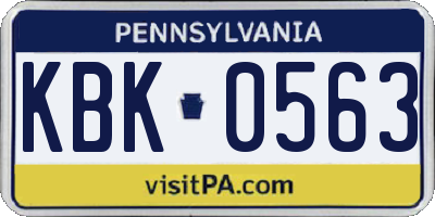 PA license plate KBK0563