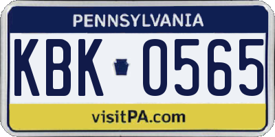 PA license plate KBK0565