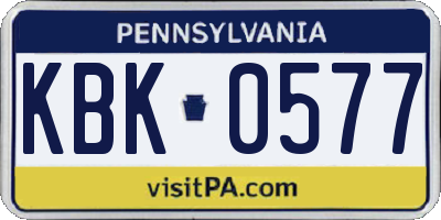 PA license plate KBK0577