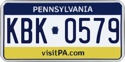PA license plate KBK0579