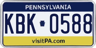 PA license plate KBK0588
