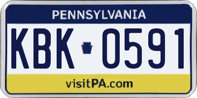 PA license plate KBK0591