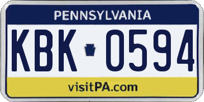 PA license plate KBK0594