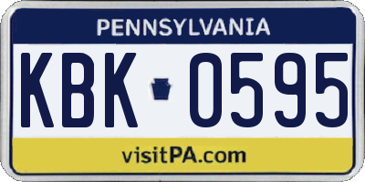 PA license plate KBK0595