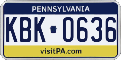 PA license plate KBK0636