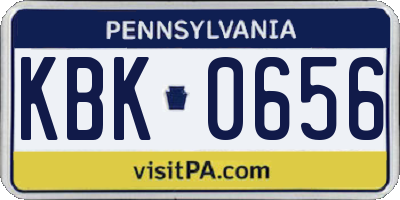 PA license plate KBK0656