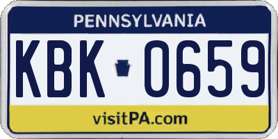 PA license plate KBK0659