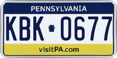 PA license plate KBK0677