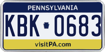 PA license plate KBK0683