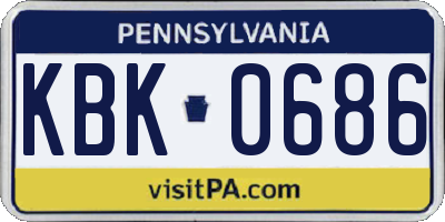 PA license plate KBK0686