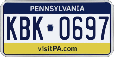 PA license plate KBK0697