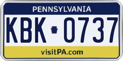 PA license plate KBK0737