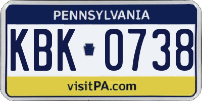 PA license plate KBK0738