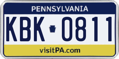 PA license plate KBK0811