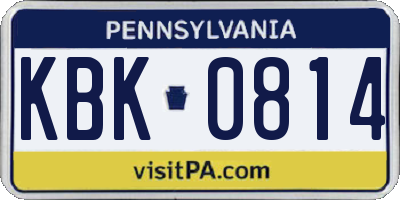 PA license plate KBK0814