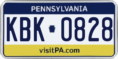 PA license plate KBK0828