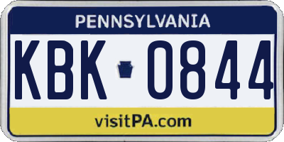 PA license plate KBK0844