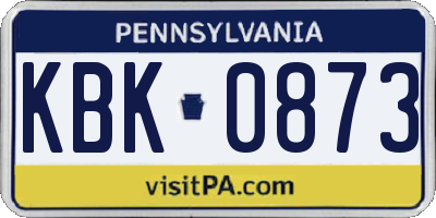 PA license plate KBK0873